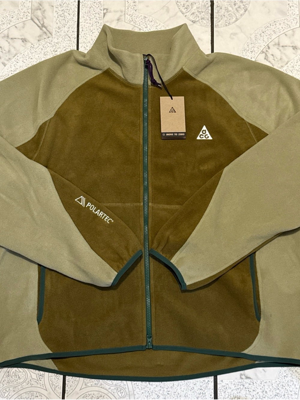 New Nike ACG Wolf Tree Full-Zip Fleece Jacket Olive Flak Mens Size XL IF0964-368